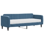 Divano Letto con Materasso Blu 80x200 cm in Velluto