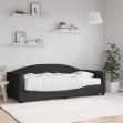 Divano Letto con Materasso Nero 90x190 cm in Tessuto