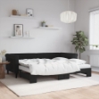 Divano Letto Estraibile con Materassi Nero 90x200 cm Velluto