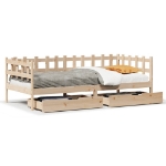 Dormeuse con Cassetti 90x190 cm in Legno Massello Pino