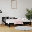 Dormeuse Estraibile Nera 2x(80x200) cm Legno Massello di Pino