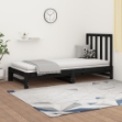 Dormeuse Estraibile Nera 2x(90x200) cm Legno Massello di Pino