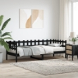 Dormeuse Nera 80x200 cm in Legno Massello di Pino