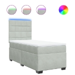 Giroletto a Molle con Materasso Grigio Chiaro 100x200cm Velluto