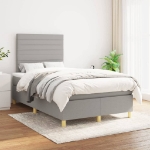 Giroletto a Molle con Materasso Grigio Chiaro 120x190cm Tessuto
