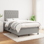 Giroletto a Molle con Materasso Grigio Chiaro 120x190cm Tessuto