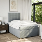 Giroletto a Molle con Materasso Grigio Chiaro 120x190cm Tessuto