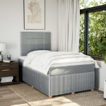 Giroletto a Molle con Materasso Grigio Chiaro 120x190cm Tessuto