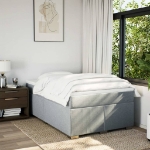 Giroletto a Molle con Materasso Grigio Chiaro 120x190cm Tessuto
