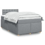 Giroletto a Molle con Materasso Grigio Chiaro 120x190cm Tessuto
