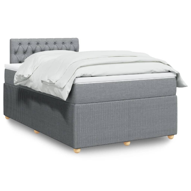 Giroletto a Molle con Materasso Grigio Chiaro 120x190cm Tessuto