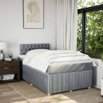Giroletto a Molle con Materasso Grigio Chiaro 120x190cm Tessuto