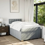 Giroletto a Molle con Materasso Grigio Chiaro 120x190cm Tessuto
