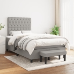 Giroletto a Molle con Materasso Grigio Chiaro 120x190cm Tessuto
