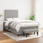 Giroletto a Molle con Materasso Grigio Chiaro 120x190cm Tessuto