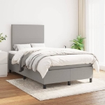 Giroletto a Molle con Materasso Grigio Chiaro 120x190cm Tessuto