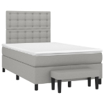 Giroletto a Molle con Materasso Grigio Chiaro 120x190cm Tessuto