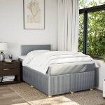Giroletto a Molle con Materasso Grigio Chiaro 120x190cm Tessuto