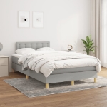 Giroletto a Molle con Materasso Grigio Chiaro 120x190cm Tessuto