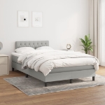 Giroletto a Molle con Materasso Grigio Chiaro 120x190cm Tessuto