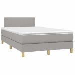 Giroletto a Molle con Materasso Grigio Chiaro 120x190cm Tessuto