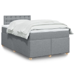 Giroletto a Molle con Materasso Grigio Chiaro 120x190cm Tessuto
