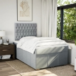 Giroletto a Molle con Materasso Grigio Chiaro 120x190cm Tessuto