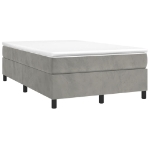Giroletto a Molle con Materasso Grigio Chiaro 120x190cm Velluto