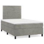Giroletto a Molle con Materasso Grigio Chiaro 120x190cm Velluto
