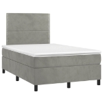 Giroletto a Molle con Materasso Grigio Chiaro 120x190cm Velluto