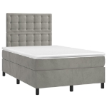 Giroletto a Molle con Materasso Grigio Chiaro 120x190cm Velluto