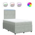 Giroletto a Molle con Materasso Grigio Chiaro 120x190cm Velluto