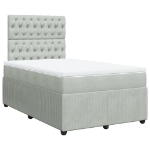 Giroletto a Molle con Materasso Grigio Chiaro 120x190cm Velluto