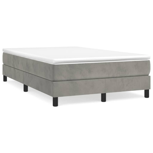 Giroletto a Molle con Materasso Grigio Chiaro 120x190cm Velluto