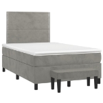 Giroletto a Molle con Materasso Grigio Chiaro 120x190cm Velluto