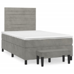 Giroletto a Molle con Materasso Grigio Chiaro 120x190cm Velluto