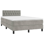 Giroletto a Molle con Materasso Grigio Chiaro 120x190cm Velluto
