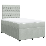 Giroletto a Molle con Materasso Grigio Chiaro 120x190cm Velluto