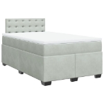 Giroletto a Molle con Materasso Grigio Chiaro 120x190cm Velluto