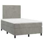 Giroletto a Molle con Materasso Grigio Chiaro 120x190cm Velluto