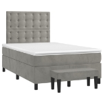 Giroletto a Molle con Materasso Grigio Chiaro 120x190cm Velluto