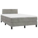 Giroletto a Molle con Materasso Grigio Chiaro 120x190cm Velluto