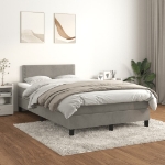 Giroletto a Molle con Materasso Grigio Chiaro 120x190cm Velluto
