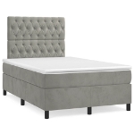 Giroletto a Molle con Materasso Grigio Chiaro 120x190cm Velluto
