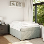 Giroletto a Molle con Materasso Grigio Chiaro 120x190cm Velluto