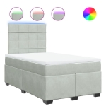 Giroletto a Molle con Materasso Grigio Chiaro 120x190cm Velluto