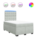Giroletto a Molle con Materasso Grigio Chiaro 120x190cm Velluto