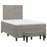 Giroletto a Molle con Materasso Grigio Chiaro 120x190cm Velluto