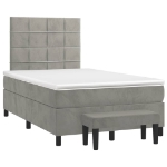 Giroletto a Molle con Materasso Grigio Chiaro 120x190cm Velluto