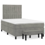 Giroletto a Molle con Materasso Grigio Chiaro 120x190cm Velluto